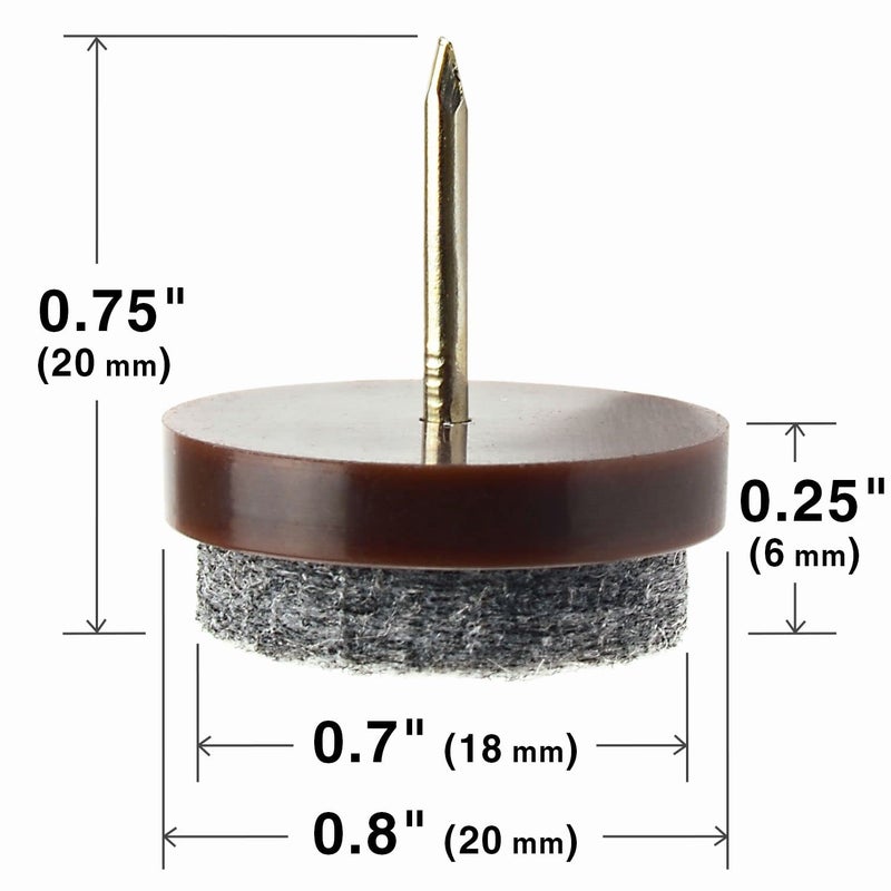 X-Protector Nail-on Felt Pads X-PROTECTOR 40 PCS - 0.8" Felt Furniture Pads - Felt Chair Pads for Hardwood Floors - Floor Protectors for Furniture Legs - Furniture Sliders for Hardwood Floors (20mm)! - Image 3